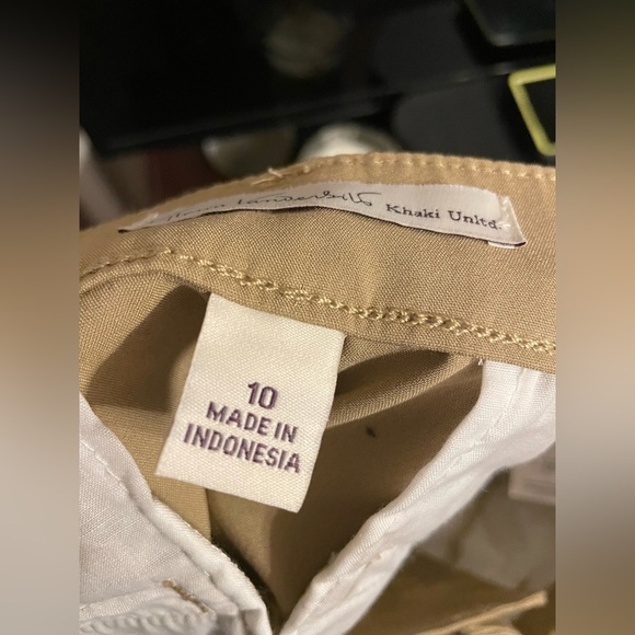 Gloria Vanderbilt Tan Khaki Capri Pants Sz 10 NWT Luxe Sateen Belt Crop Cotton - Picture 9 of 11